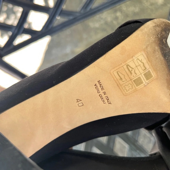 Amanda Wakeley NANA Black Satin high heels shoes size 40 - Picture 8 of 10